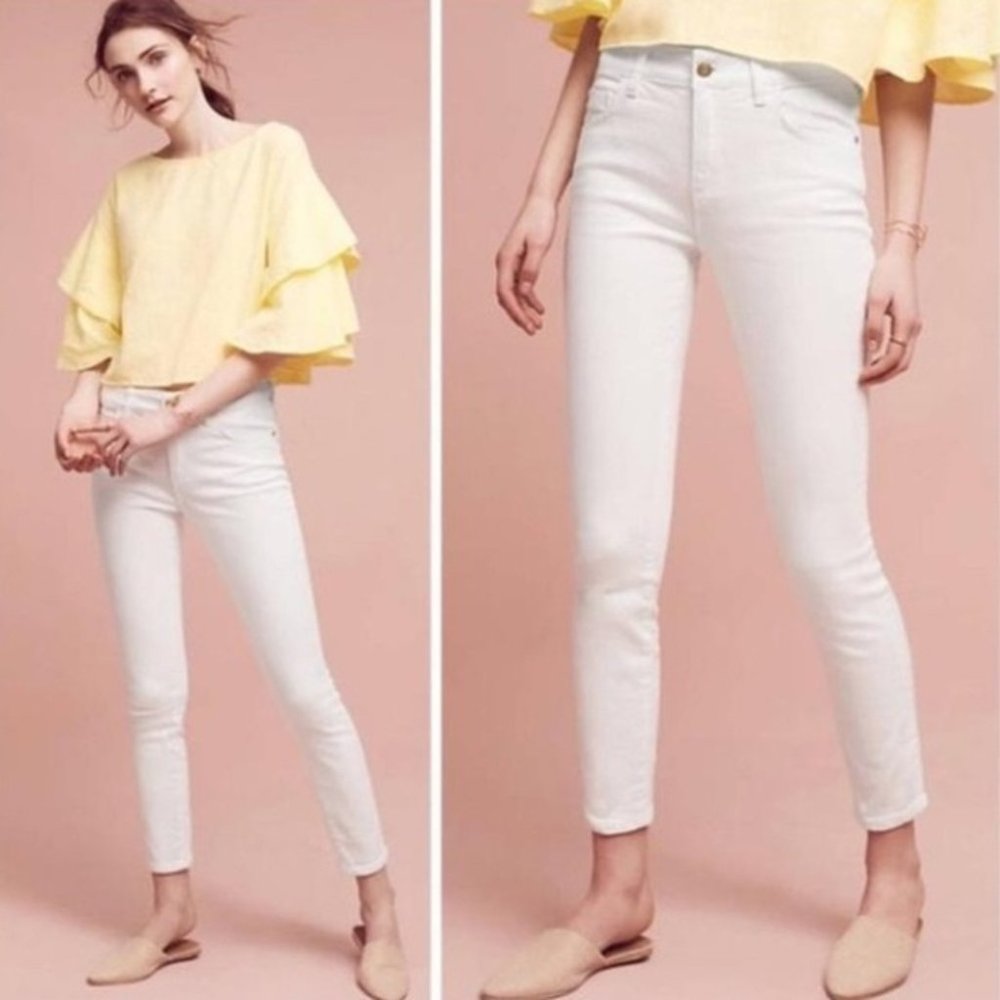 Pilcro & The Letterpress Script White Skinny Jeans